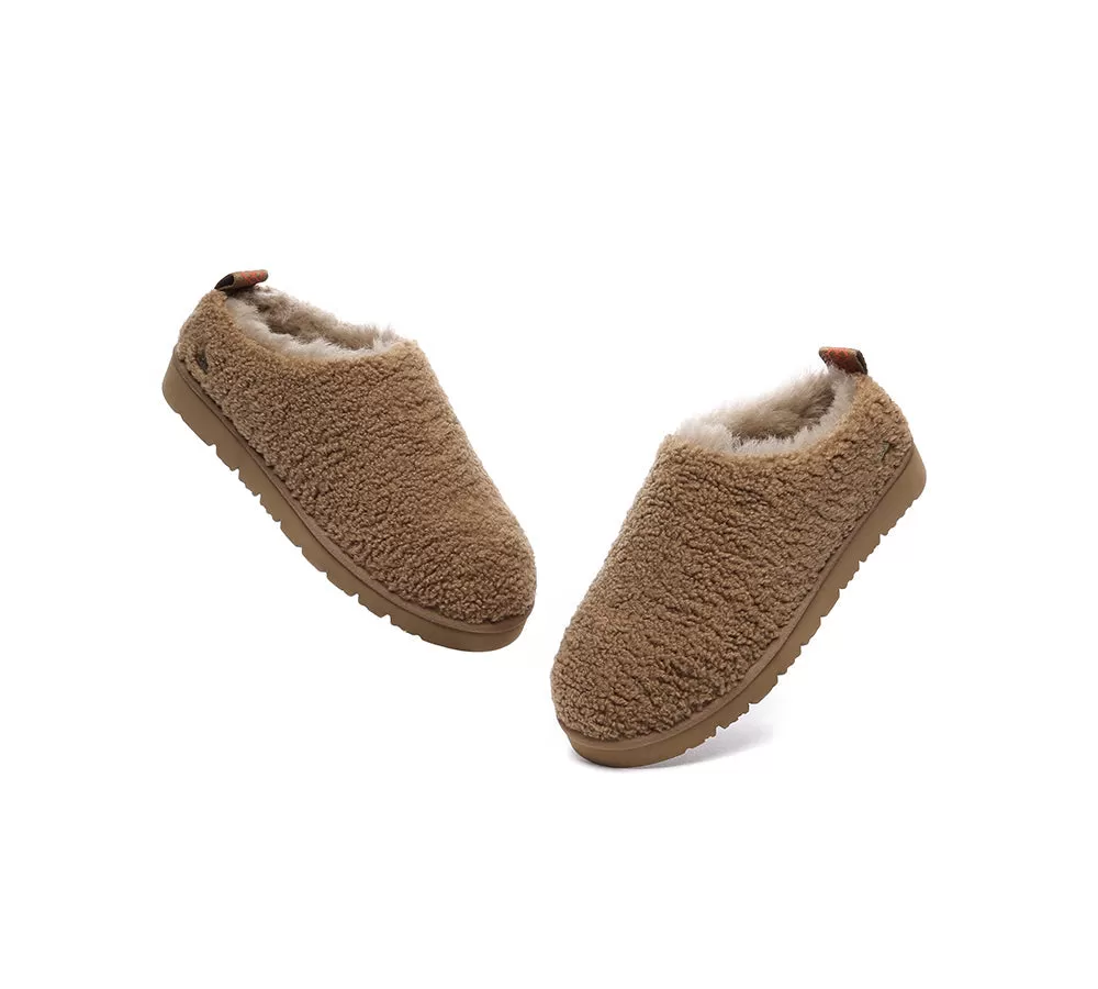 EVERAU UGG Sheepskin Wool Plush Ankle Slippers Teddycozy