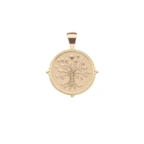 FAITH JW Small Pendant Coin in Solid Gold