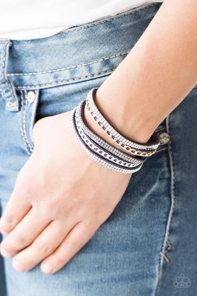 Fashion Fiend Purple Wrap Snap Bracelet - Paparazzi Accessories