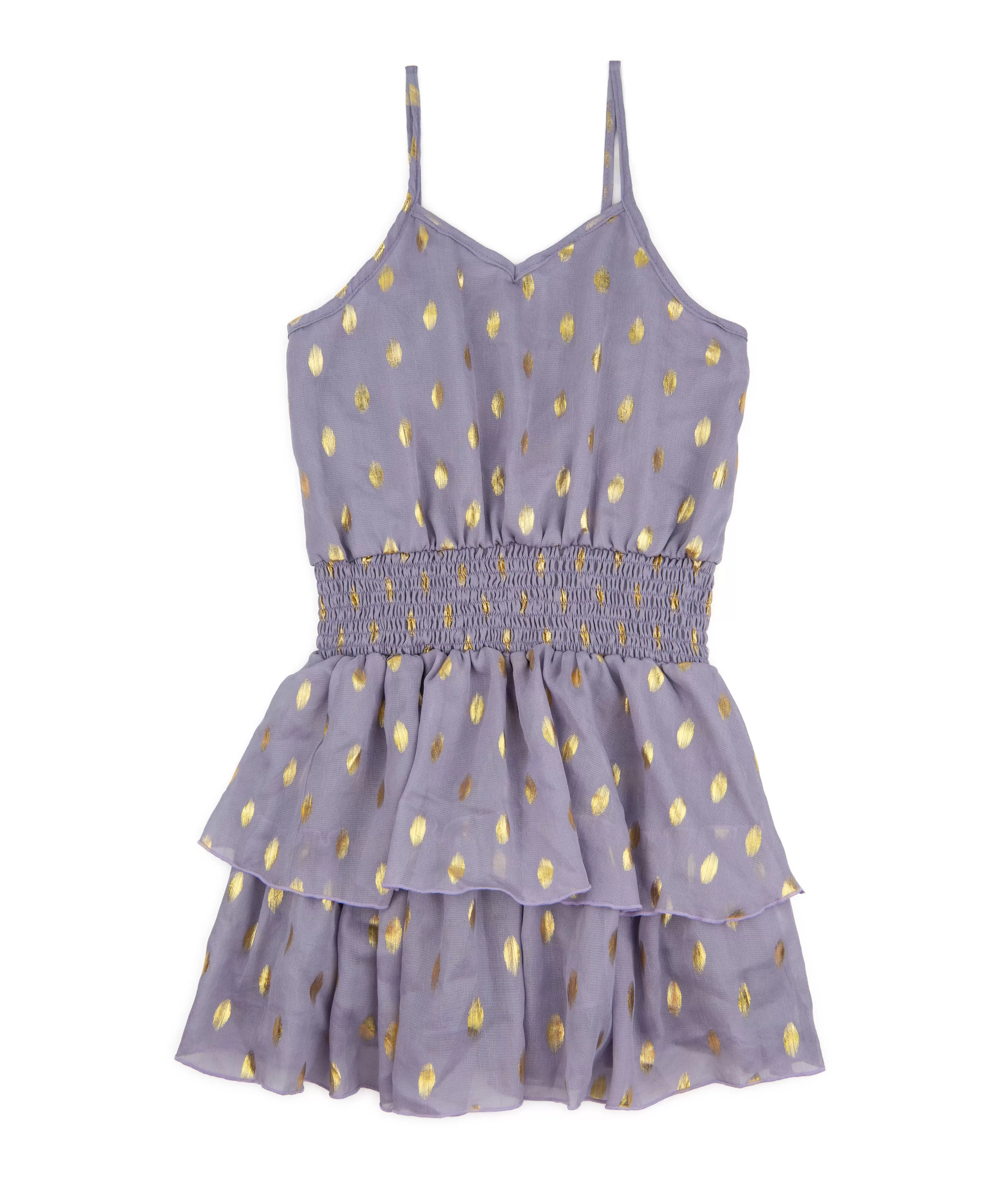 FBZ Girls Purple/Gold Dot Dress