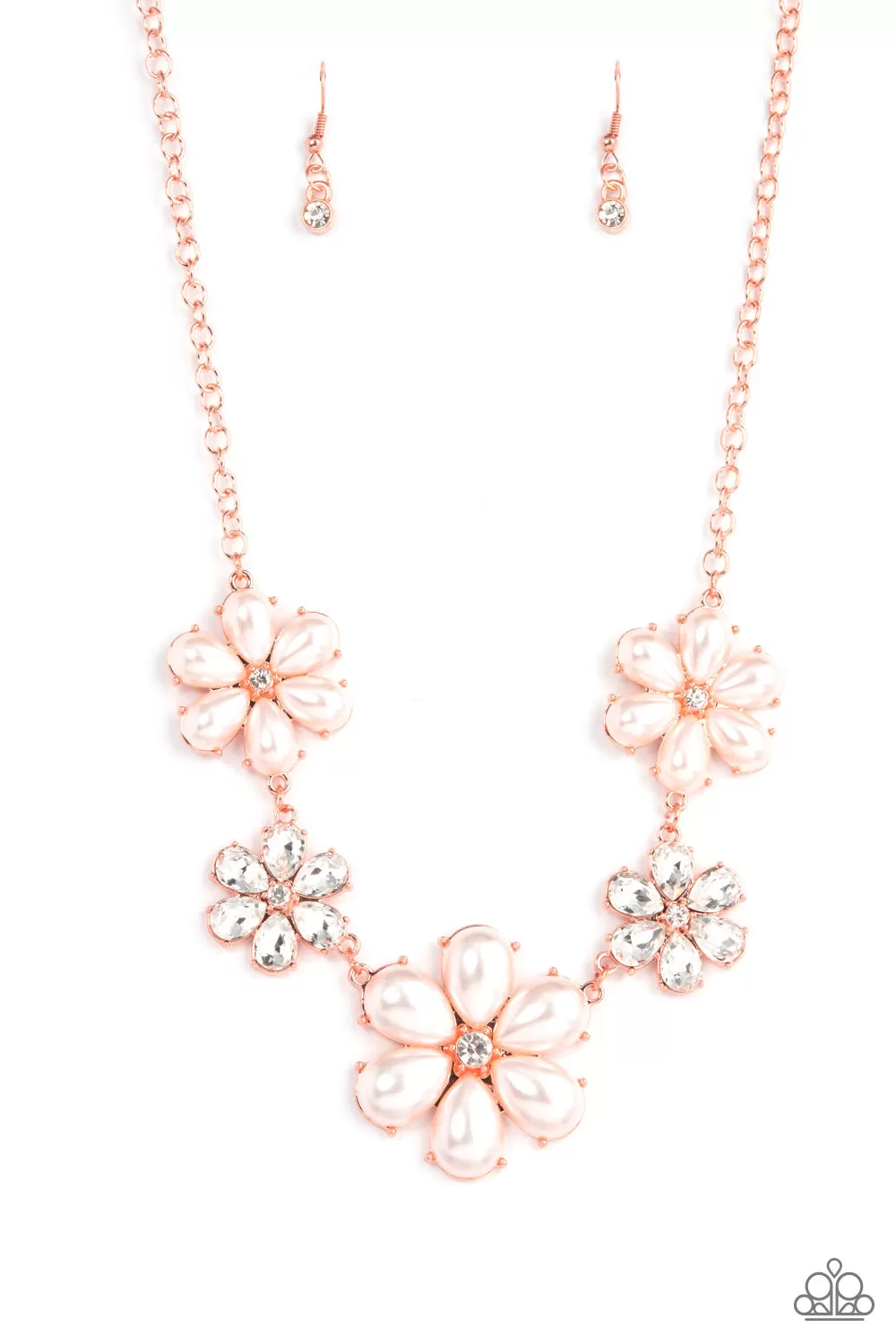 Fiercely Flowering - Copper Pearl Necklace Paparazzi Accessorie