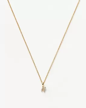 Fine Diamond Initial Mini Pendant Necklace - N | 14k Solid Yellow Gold Plated/Diamond