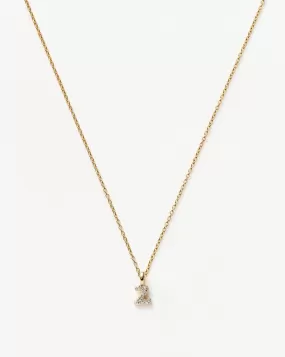 Fine Diamond Initial Mini Pendant Necklace - Z | 14k Solid Yellow Gold Plated/Diamond