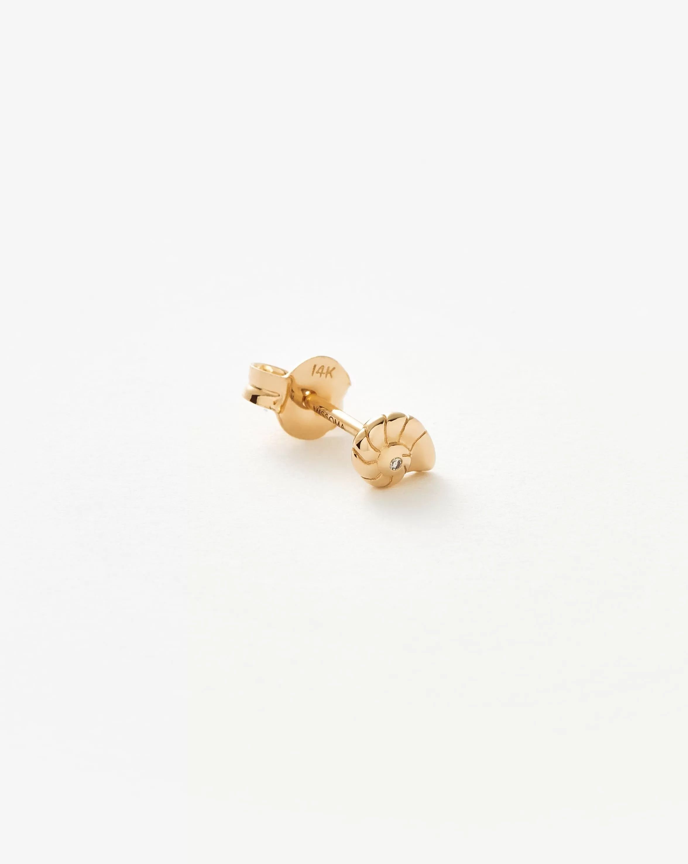 Fine Diamond Shell Single Stud Earring