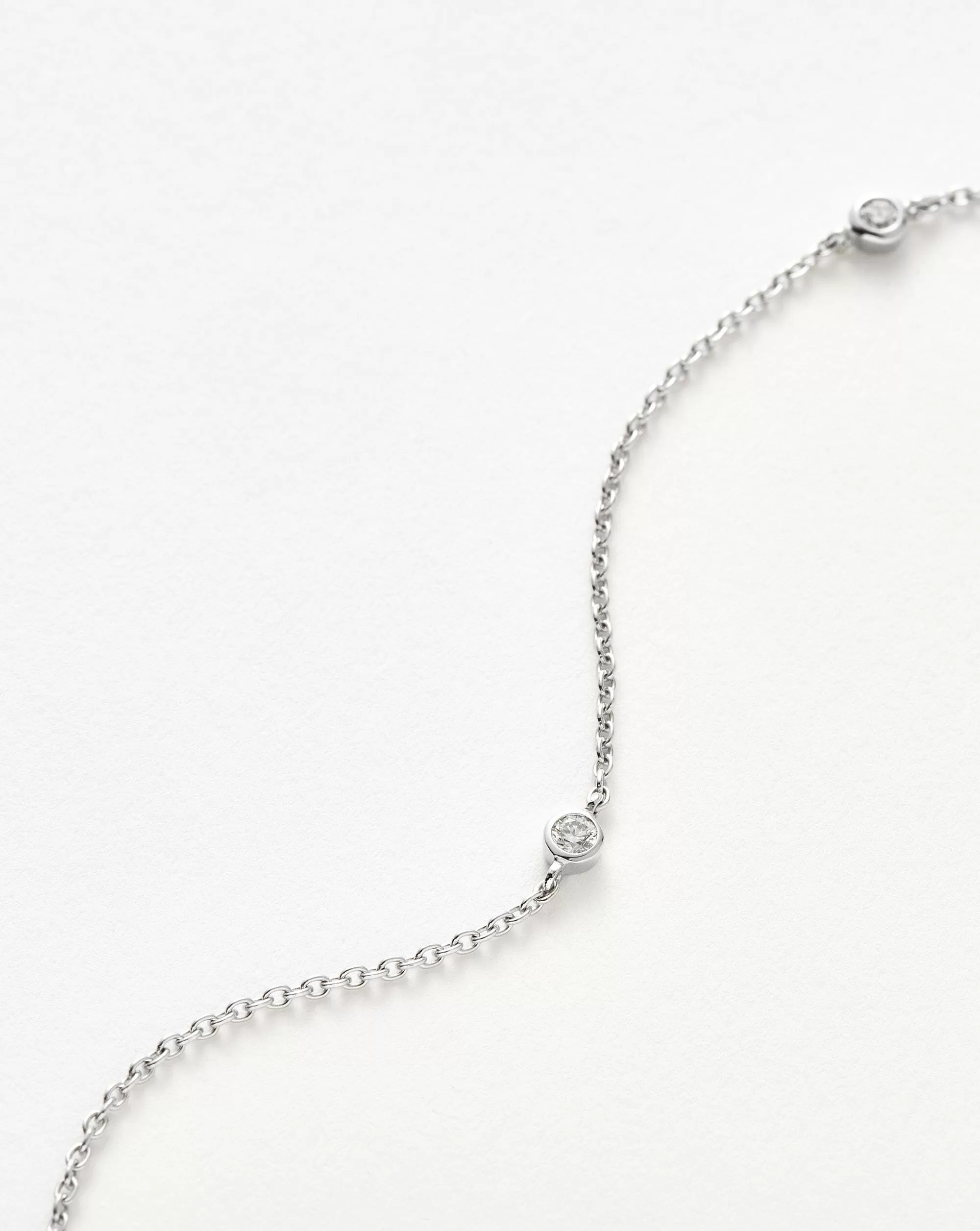 Fine Floating Diamond Necklace | 14ct White Gold