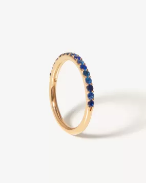 Fine Half Sapphire Eternity Ring | 14k Solid Gold/Sapphire