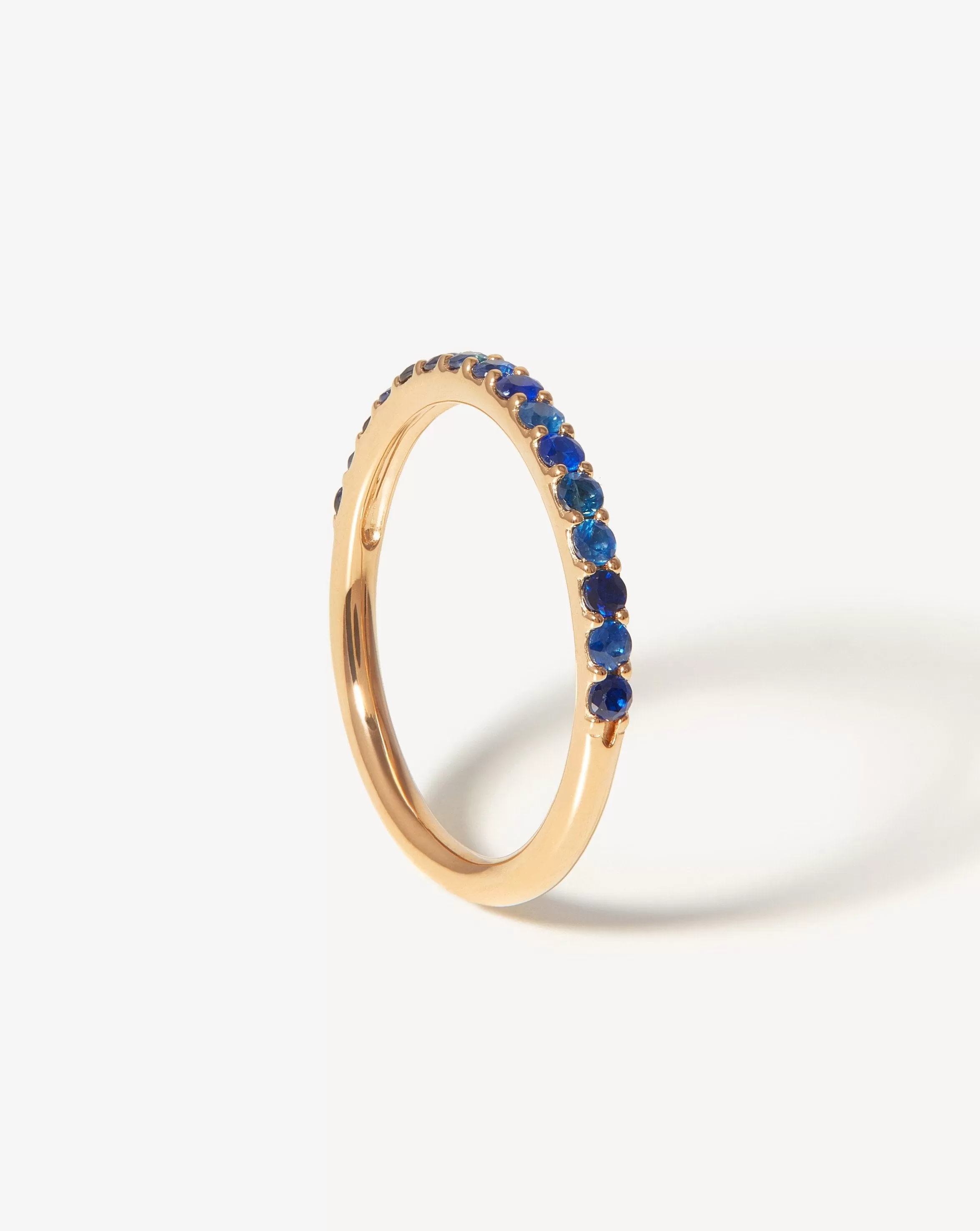 Fine Half Sapphire Eternity Ring | 14k Solid Gold/Sapphire