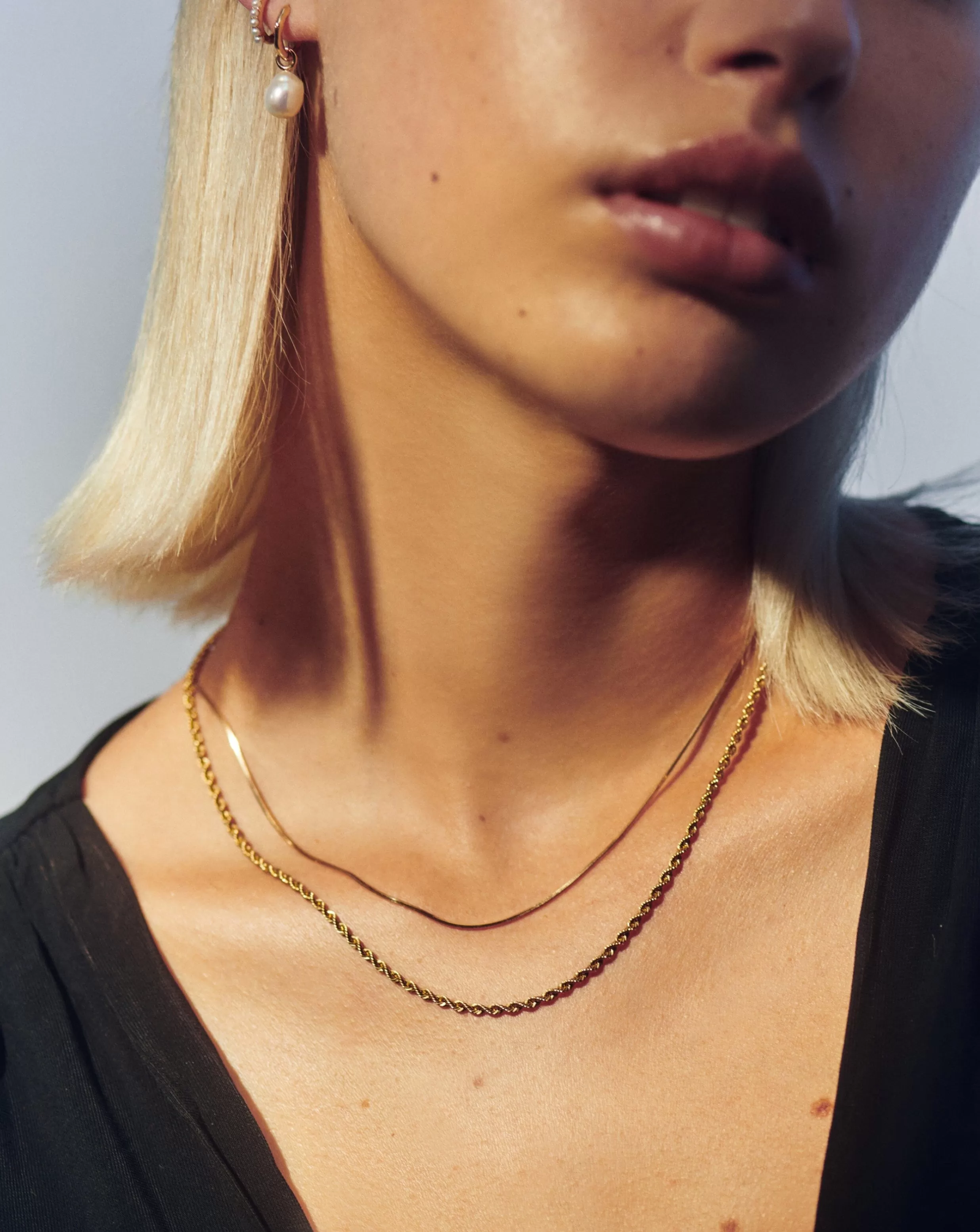 Fine Square Snake Chain Necklace