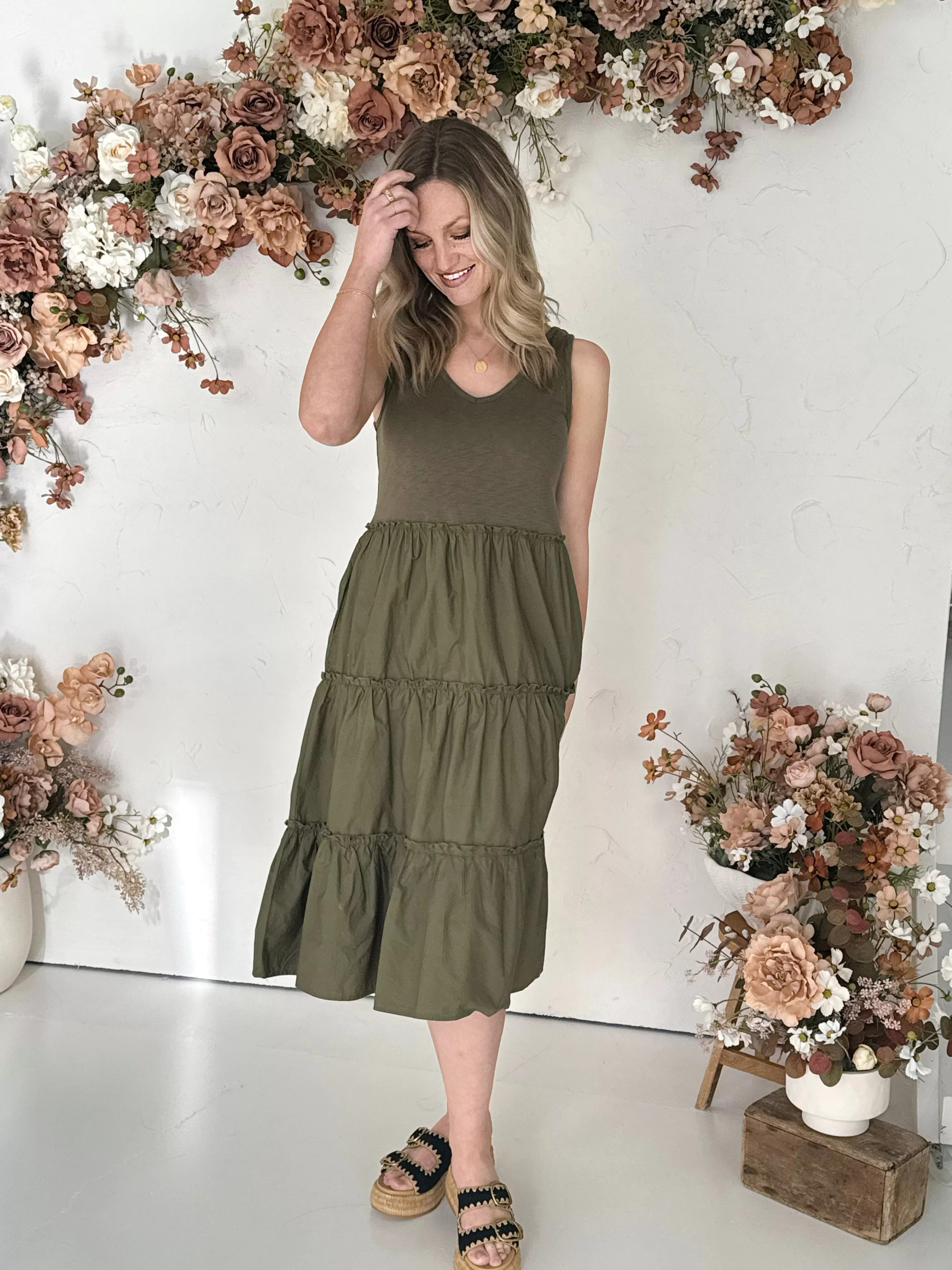 Flag and Anthem Rosedale Dress in Olive