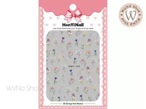 Flower Botanical Adhesive Nail Art Sticker - 1 pc (HY-503)