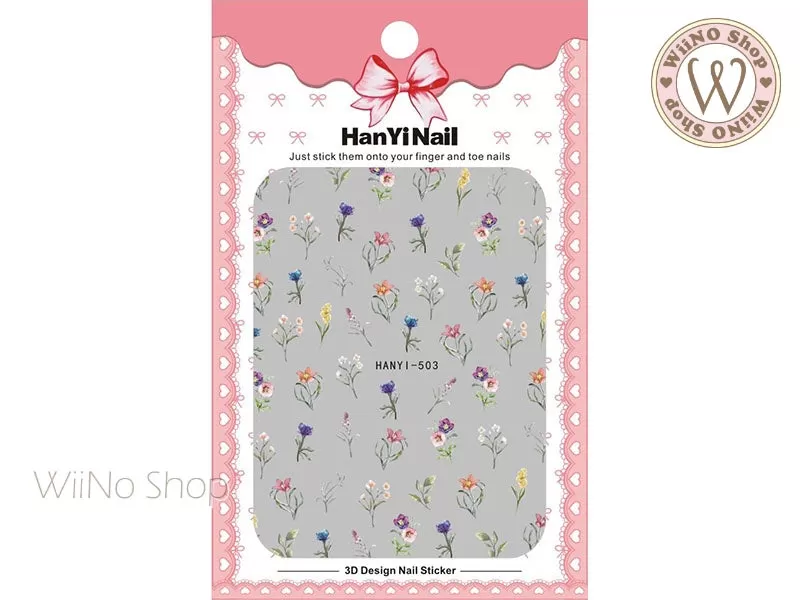 Flower Botanical Adhesive Nail Art Sticker - 1 pc (HY-503)