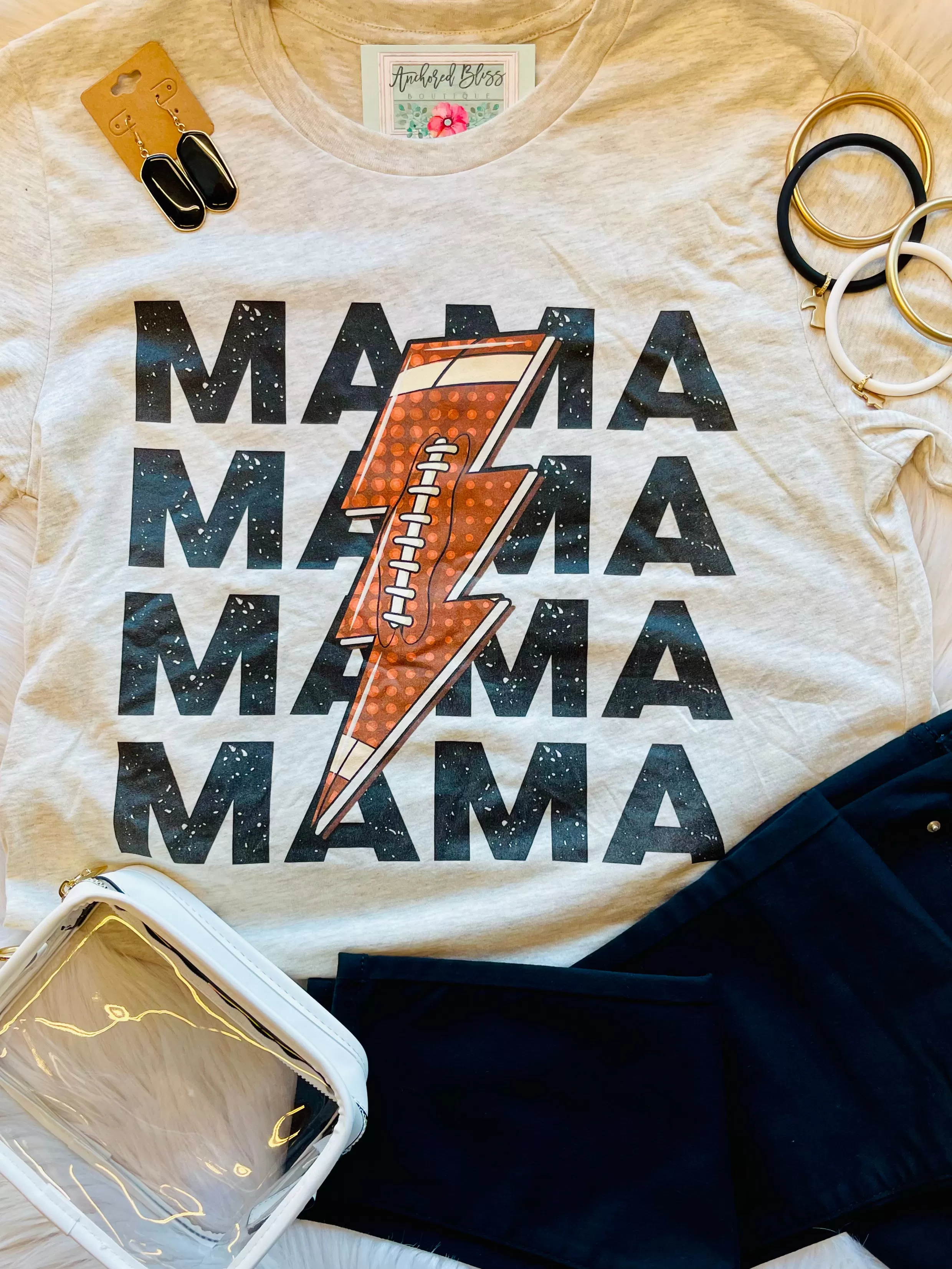 Football Mama Bolt Graphic Tee