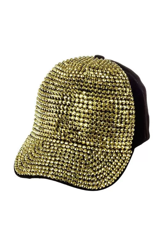 Front Embellished Bling Rhinestone Baseball Cap