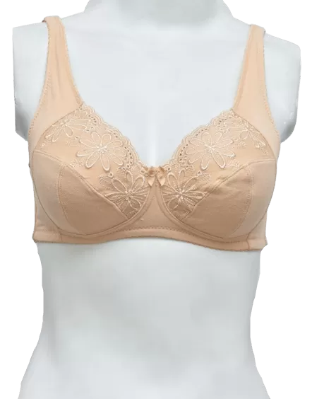 Front Embroidered Elegant Cotton Bra