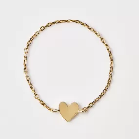 Gold Heart Chain Ring