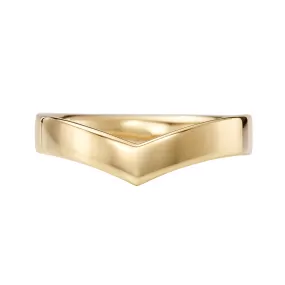 Golden Chevron Wide Wedding Band