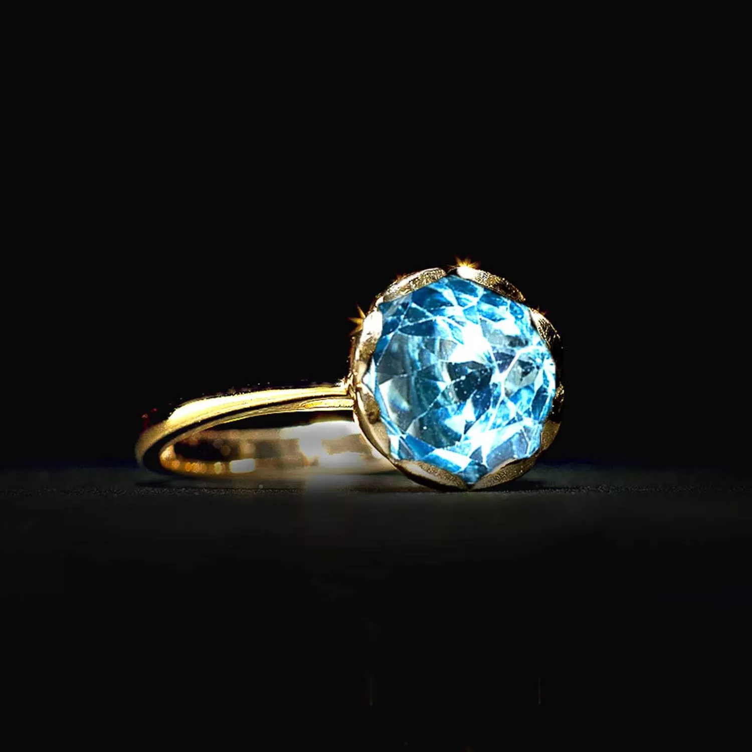 Golden Tulip Gemstone Ring