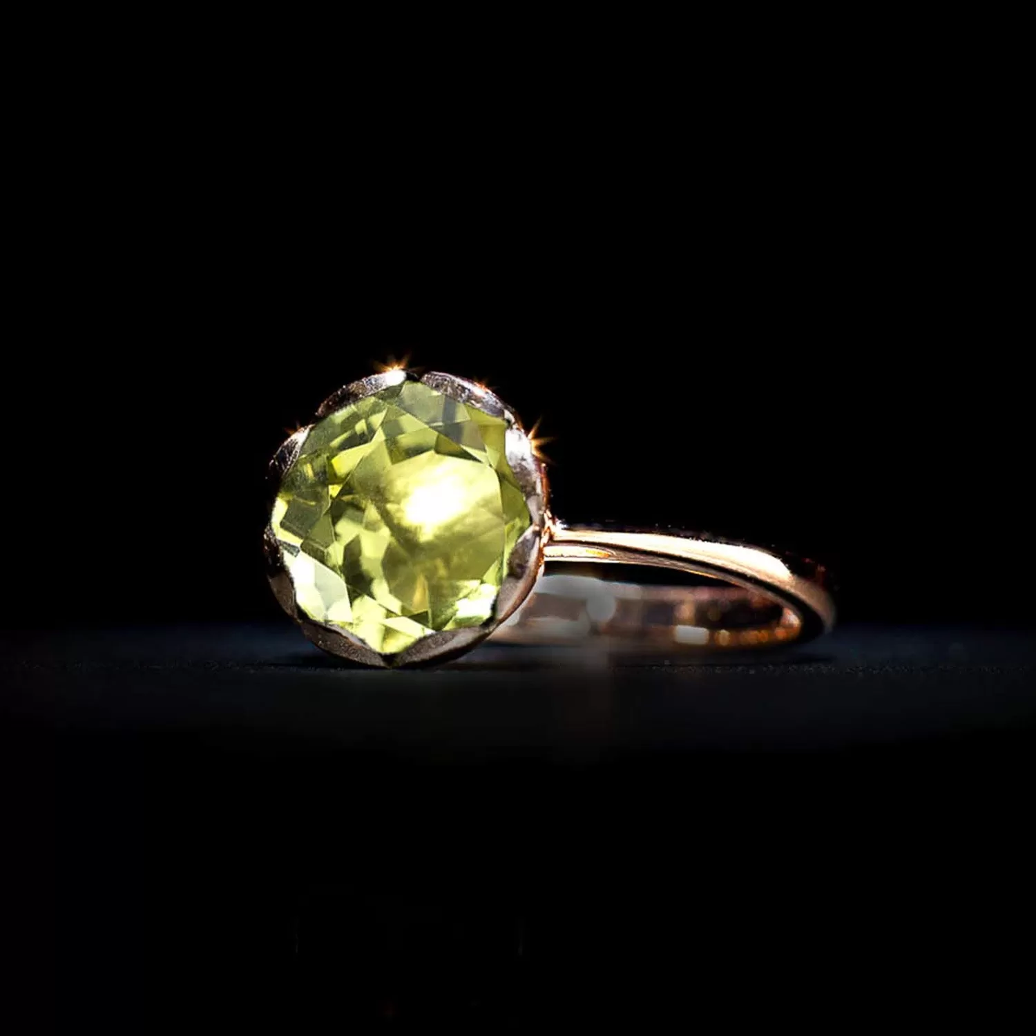 Golden Tulip Gemstone Ring