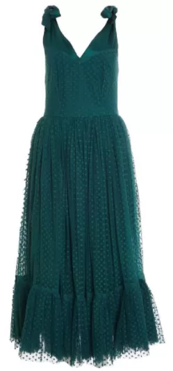 Green Tulle Midi Dress