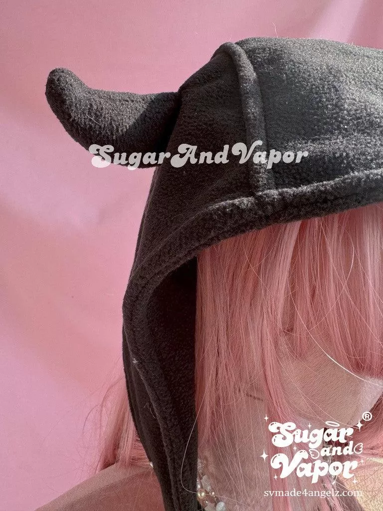 Grunge Cute Devil Horns Fleece Warm Hat