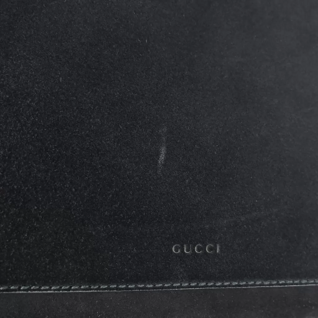 Gucci Dionysus Medium Black Suede Double Chain Shoulder Bag