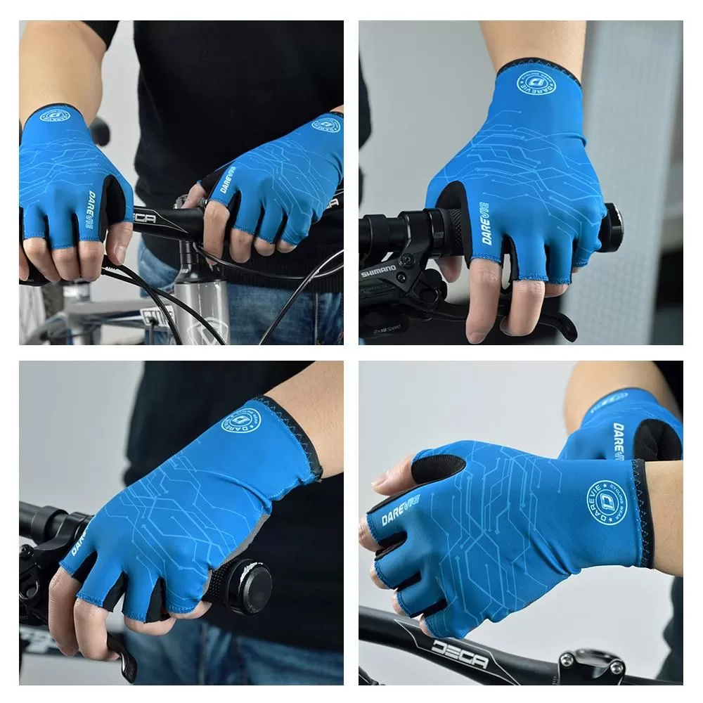 Half Finger Cycling Gloves Gel Pad Shockproof Cycling Gloves Breathable Bike Gloves No Velcro Biking Gloves Road MTB