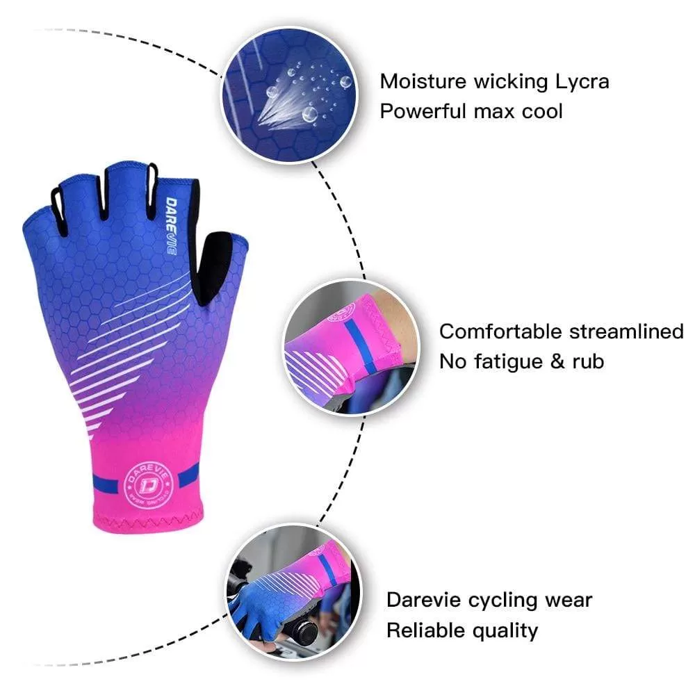 Half Finger Cycling Gloves Gel Pad Shockproof Cycling Gloves Breathable Bike Gloves No Velcro Biking Gloves Road MTB