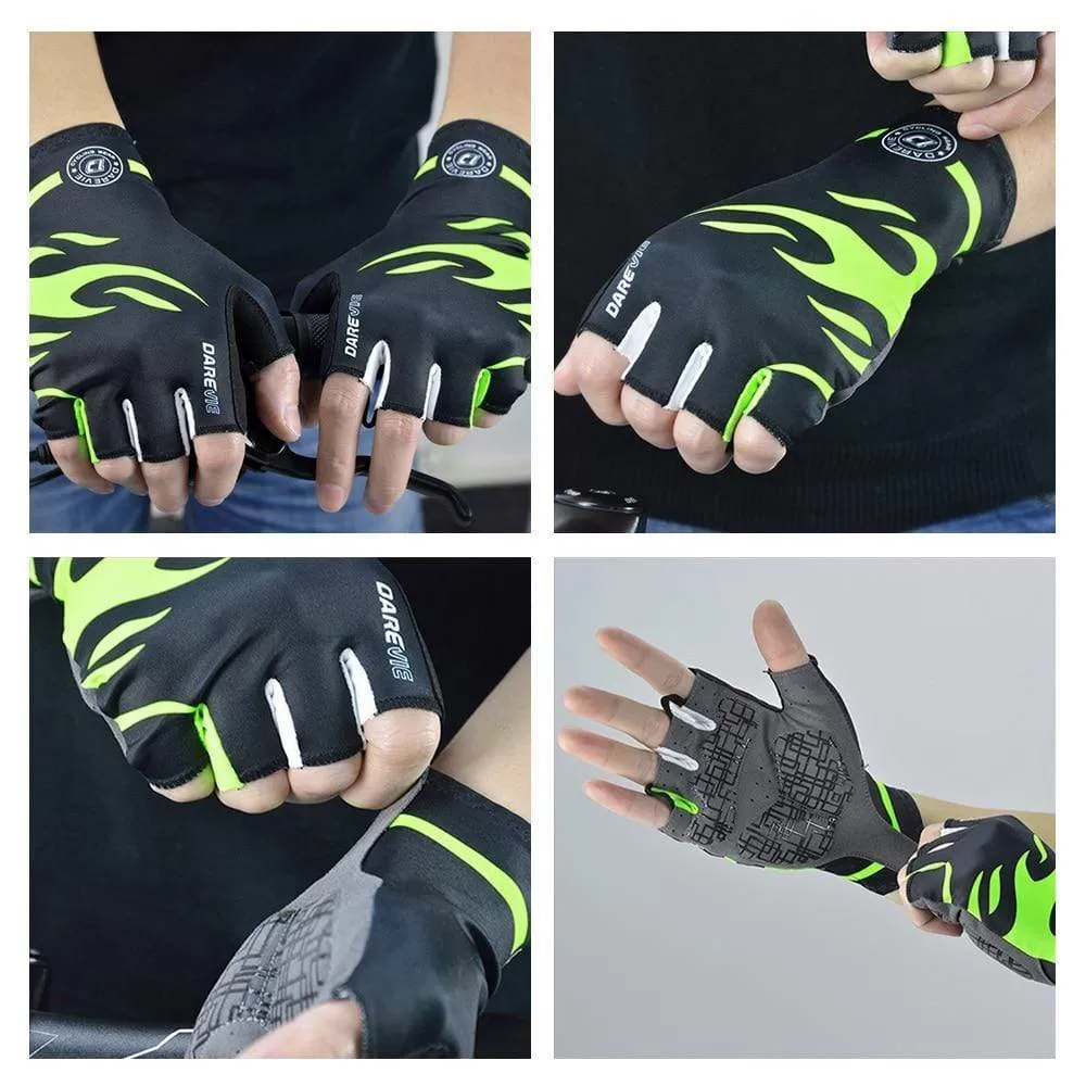 Half Finger Cycling Gloves Gel Pad Shockproof Cycling Gloves Breathable Bike Gloves No Velcro Biking Gloves Road MTB