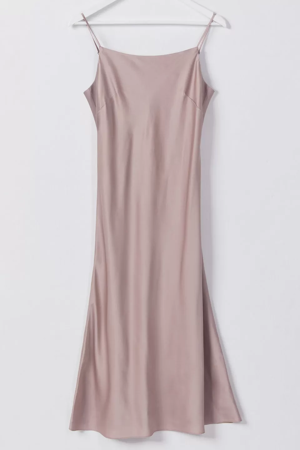 Happy Hour Shell Pink Satin Soft Cowl Neck Midi Dress