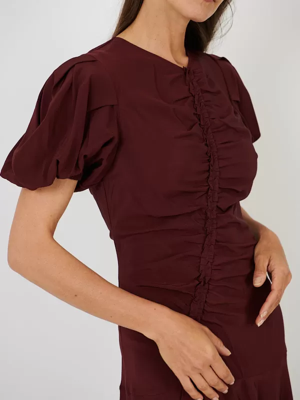 Heleen Dress in Mahogany