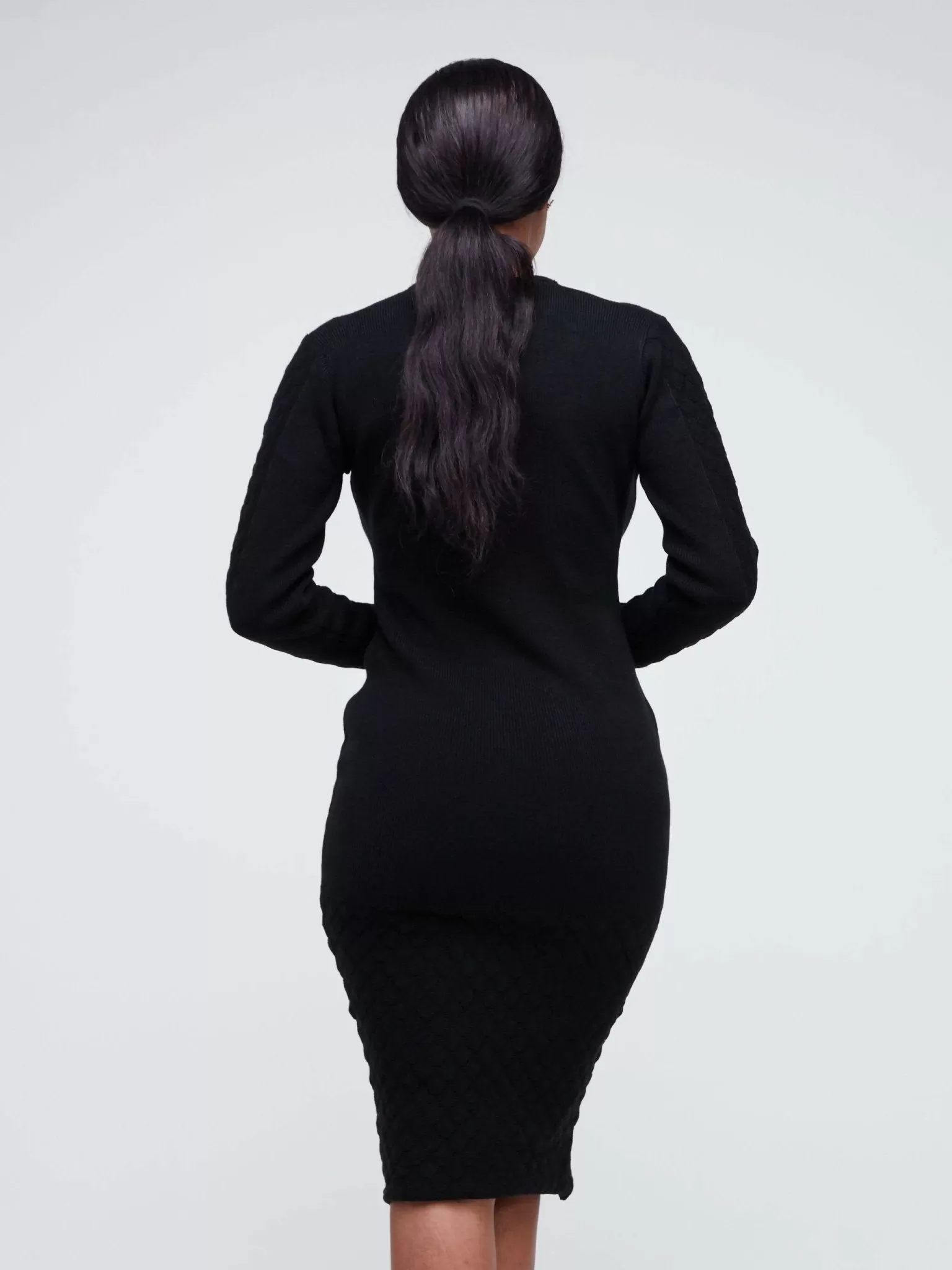 Infy Knit Wear Zuri Bodycon Dress - Black