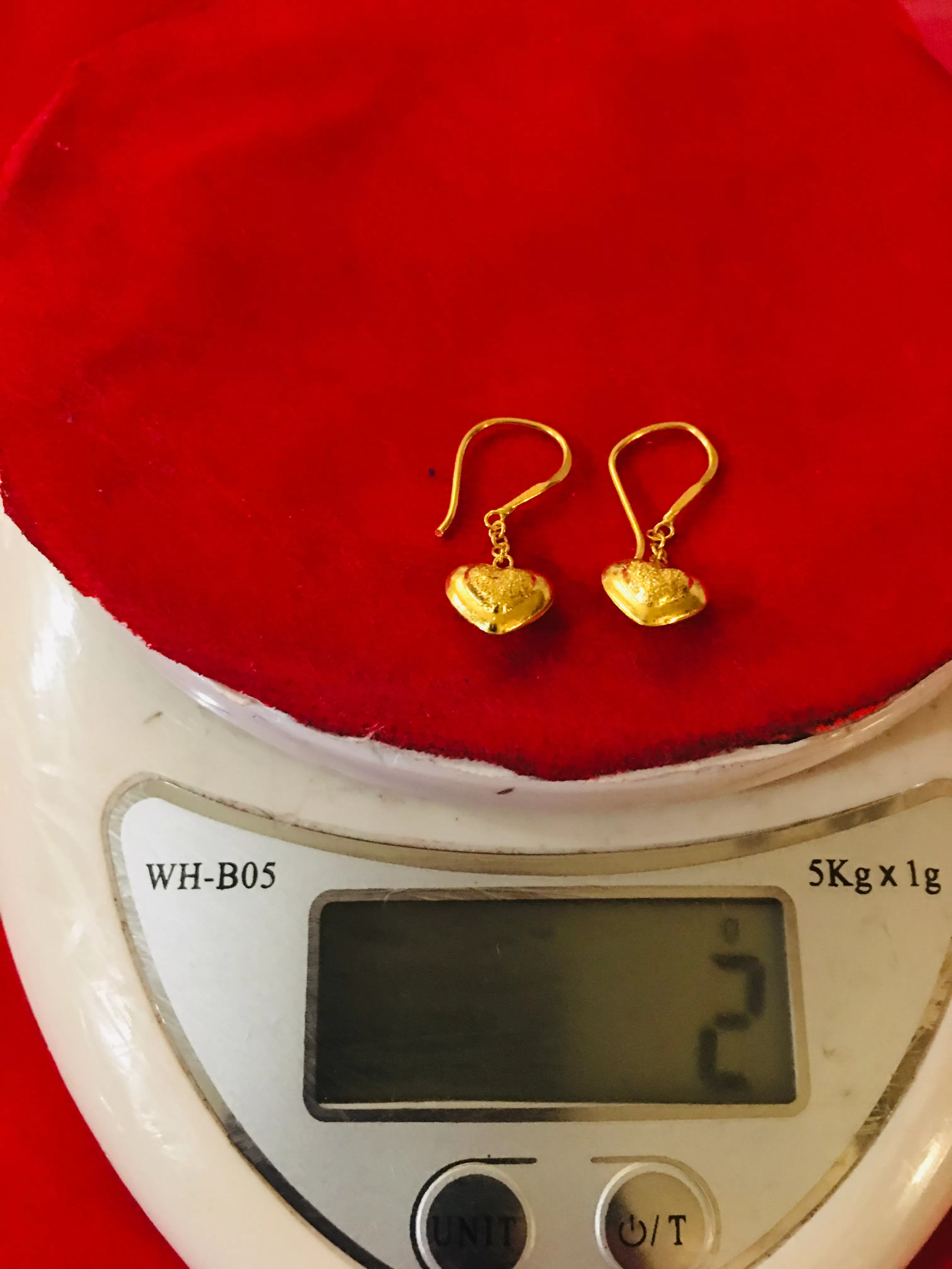 Item no. SP1014 Bangkok Solid Gold New hook Earrings 2grams