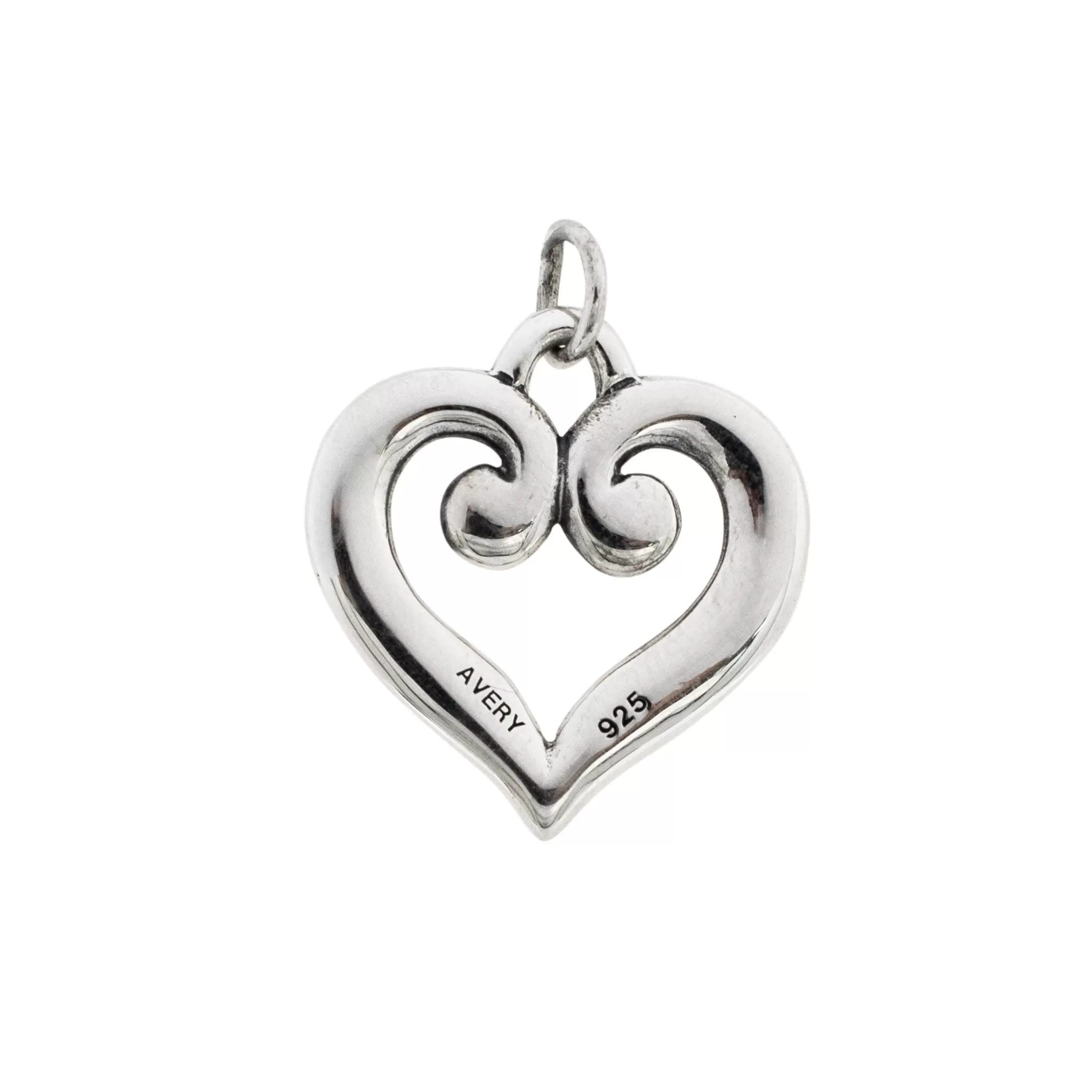 James Avery 925 Sterling Silver Retired Scroll Heart Charm / Pendant