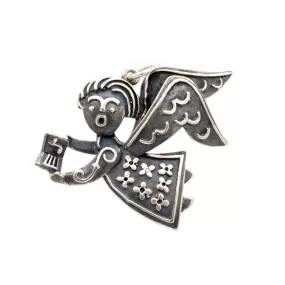 James Avery 925 Sterling Silver Retired Singing Choir Angel Pendant