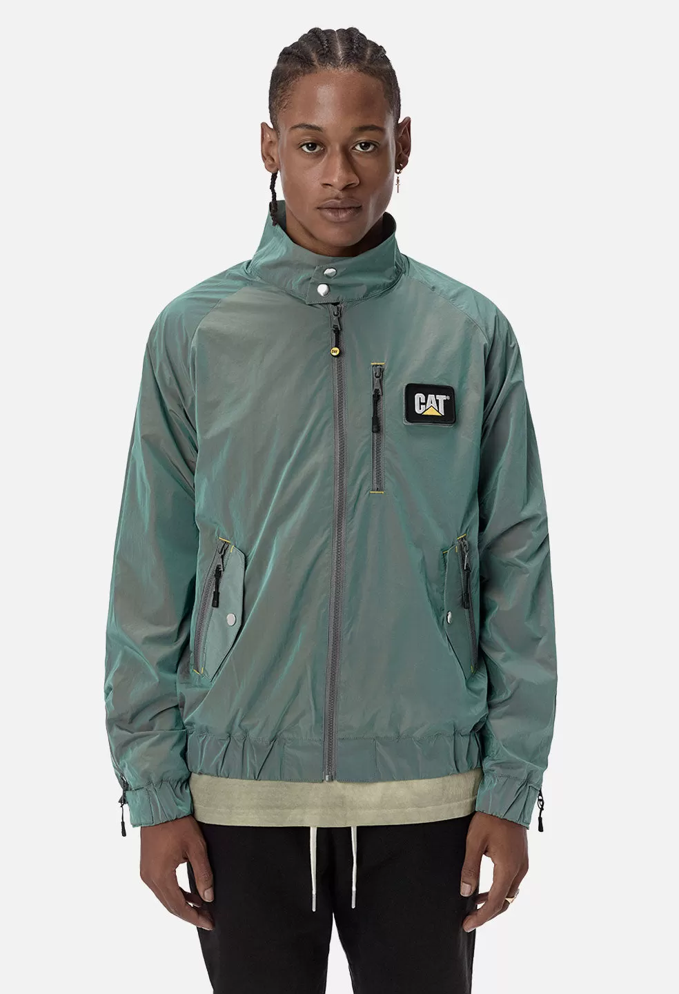 JE X CAT Iridescent Harrington Jacket / Grey