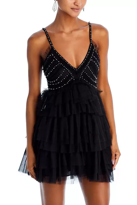 Jude Embellished Tulle Mini Dress