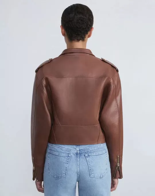 LAMBSKIN LEATHER MOTO JACKET