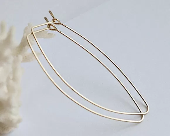 Leaf Hoop Earrings - Gold Petal Hoops