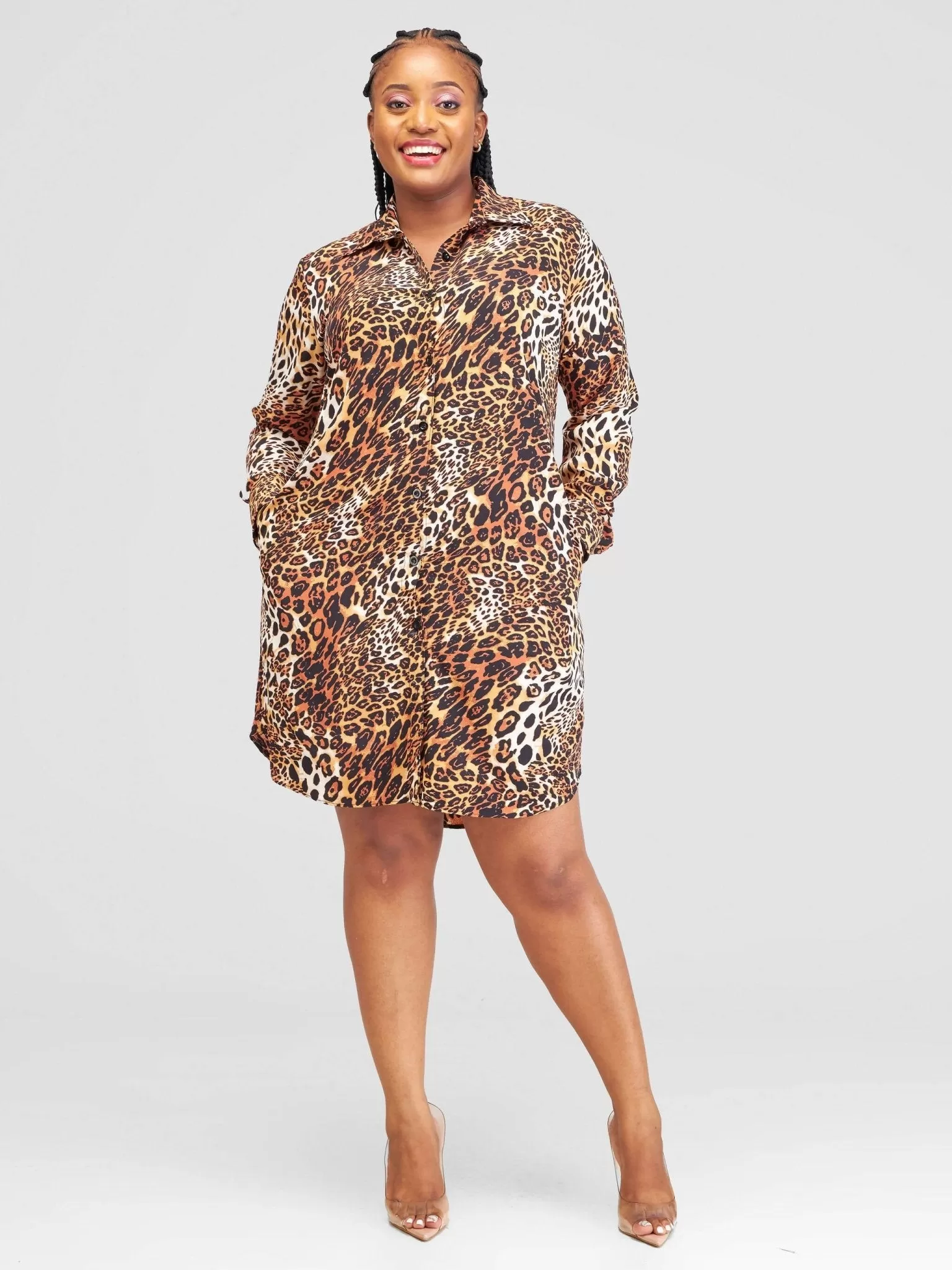 Lizola Kabobo Shirt Dress - Brown