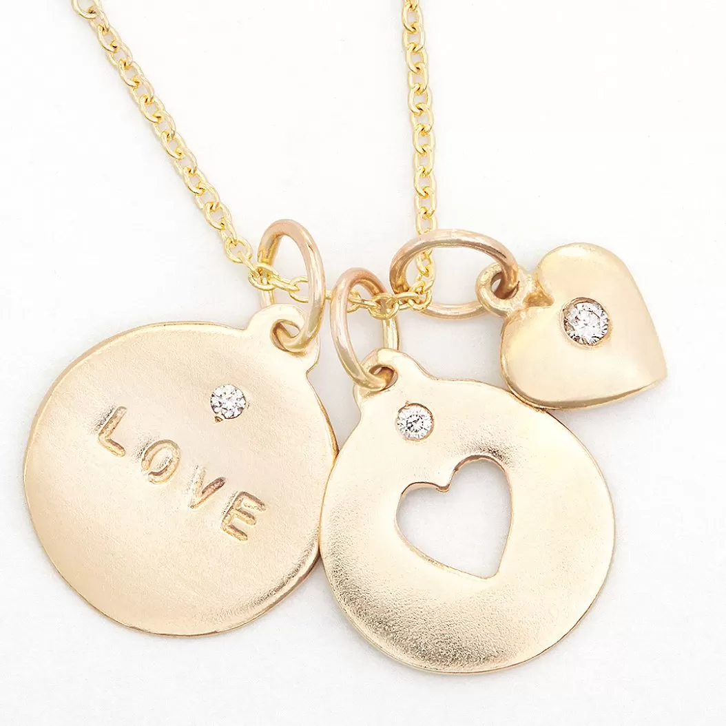 Love Disk Charm With Diamond