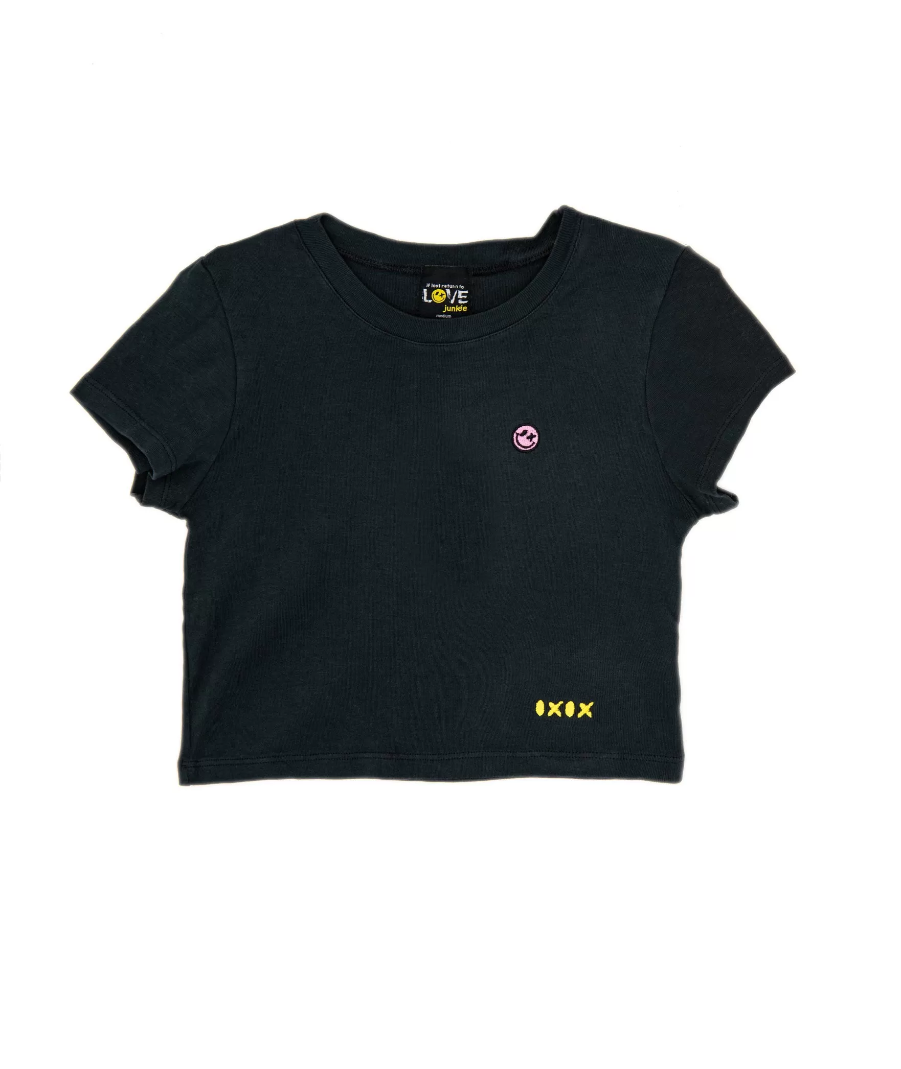 Love Junkie Girls Embroidered Baby Tee