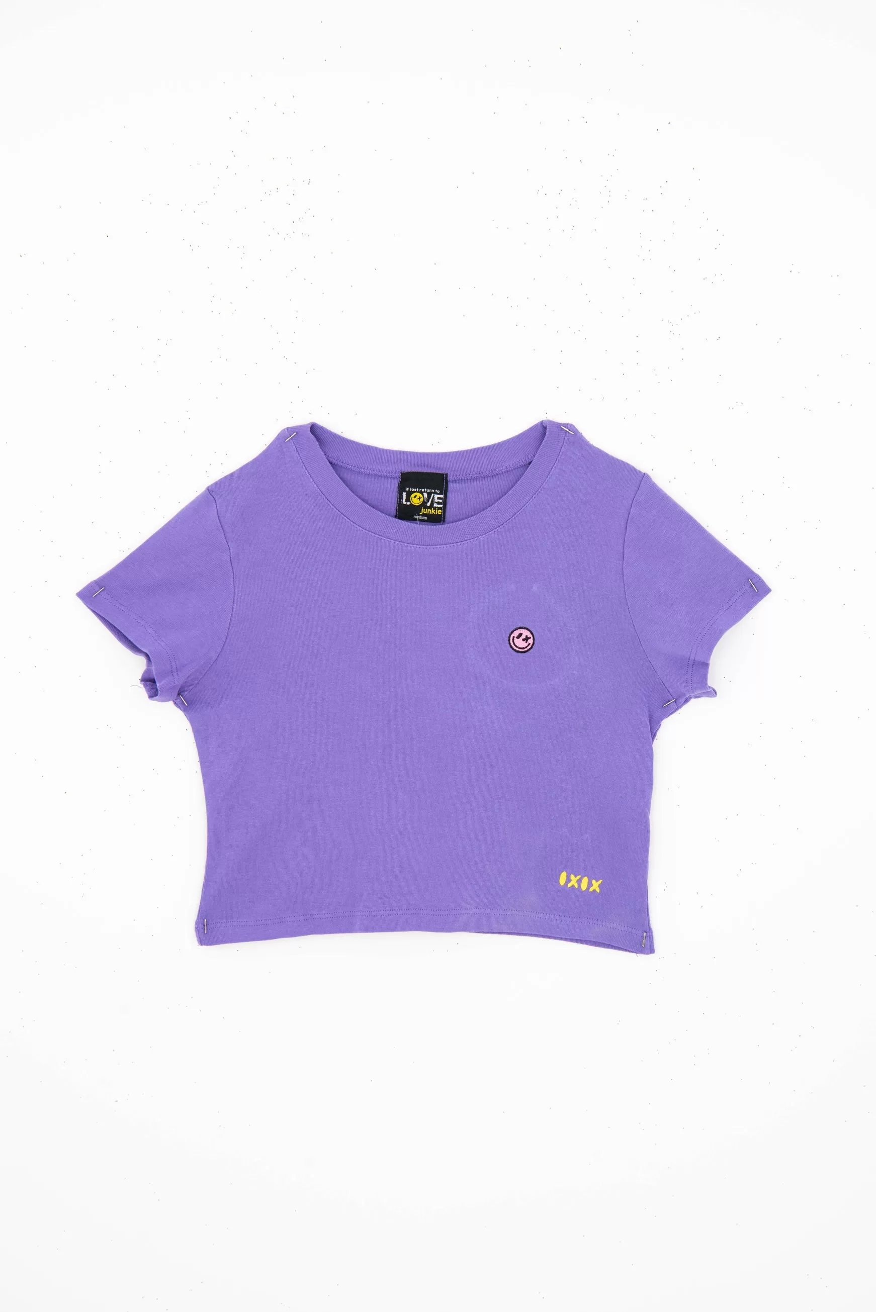 Love Junkie Girls Embroidered Baby Tee