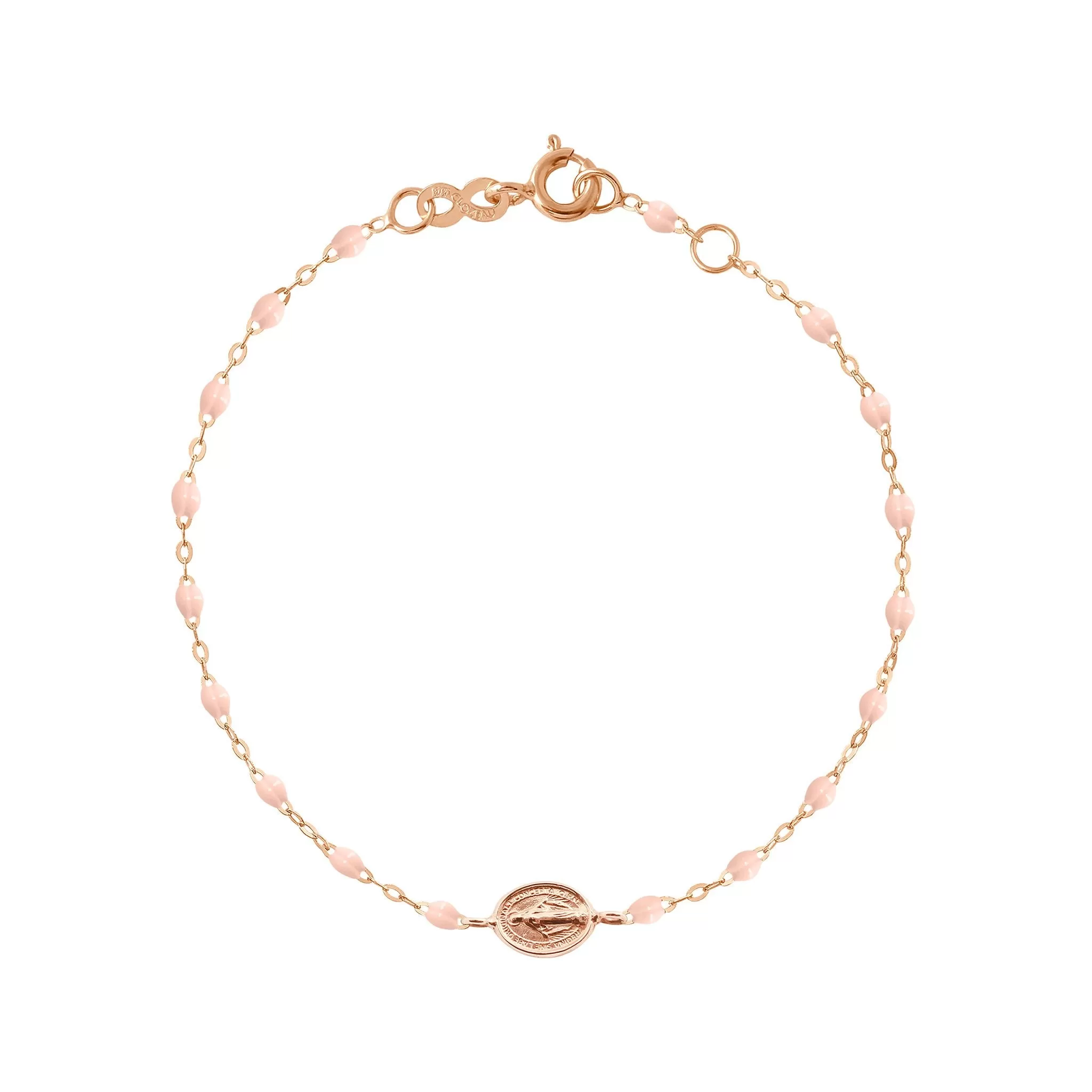 Madone Charm Classic Gigi Baby Pink bracelet, Rose Gold, 6.7"