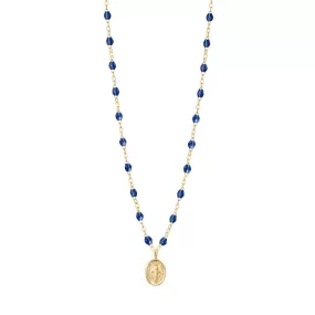 Madone Charm Classic Gigi Lapis necklace, Yellow Gold, 16.5"