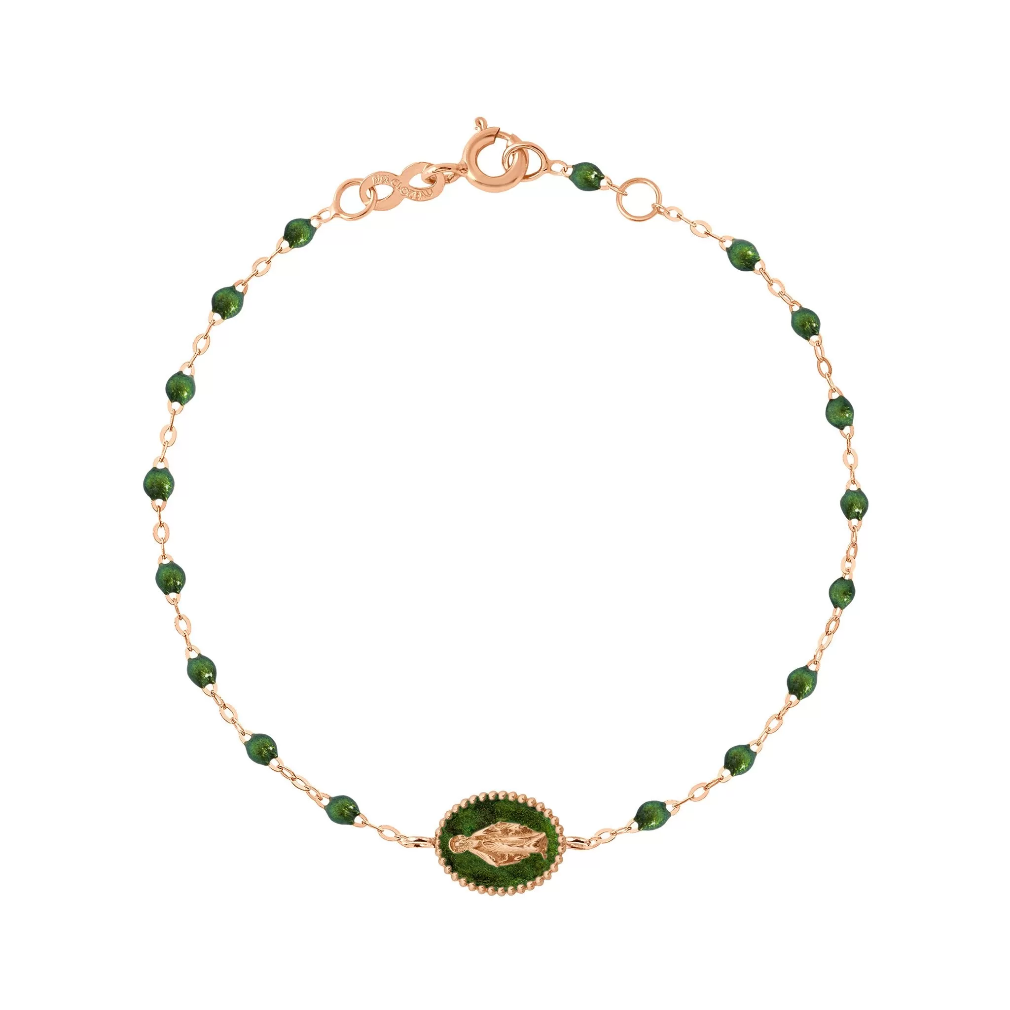 Madone Resin Charm Classic Gigi Scarab Bracelet, Rose Gold, 6.7"