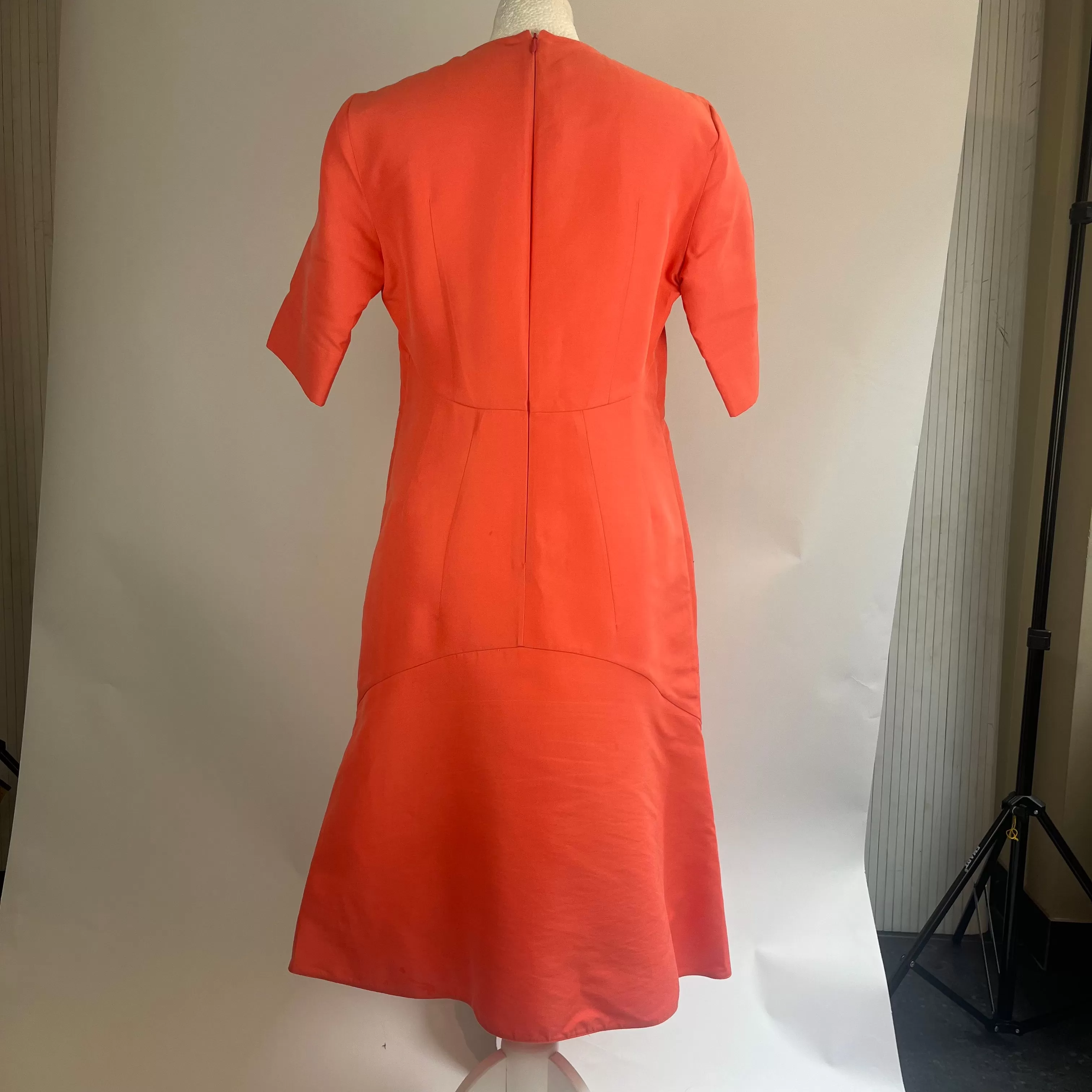 Marni Salmon Cotton & Silk Flared Midi Dress M/L