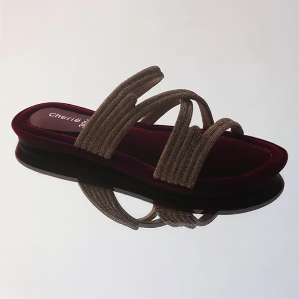 Maroon Fancy Slipers for women