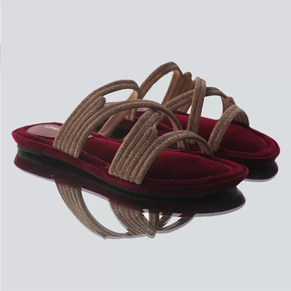 Maroon Fancy Slipers for women