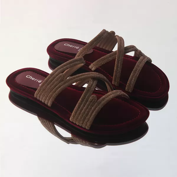 Maroon Fancy Slipers for women