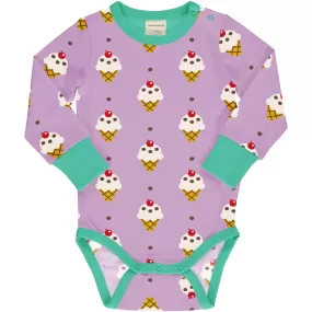 Maxomorra Ice Cream Organic Cotton Long Sleeved Bodysuit